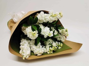 Products: White Stock Bouquet - Jan Maree Flowers