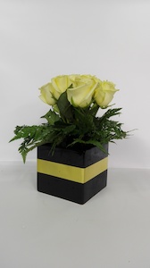 10 x Yellow Roses Ceramic Container - Jan Maree Flowers