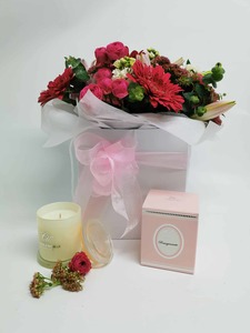 Products: Candle & Bouquet - Jan Maree Flowers