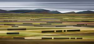 Abstract Art Photography: Limited Edition Framed Fine Art Print - Lines of a Wide Plain Maniototo