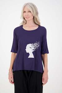 Lorde Tee (Navy) Birds Head Print