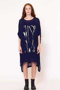 Clothing: Exude Dress (Cracked) Sheer Blue