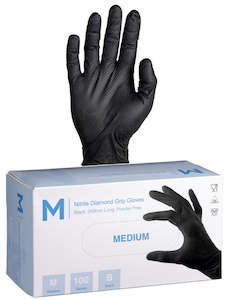 Safety: Nitrile Diamond Grip Gloves Powder Free Black