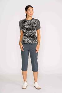 Memo: T SHIRT CONTRAST RIB Black & Ecru
