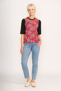 Memo: COMBO ELBOW SLEEVE TOP Poppy Daze