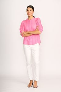 BLOUSE CHECK & LACE Pink