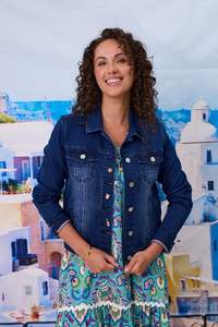 Stretch Denim Jacket in Dark Indigo