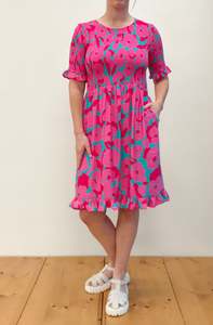 Dresses: SHIRRED BODY AND SLEEVE DRESS Artful