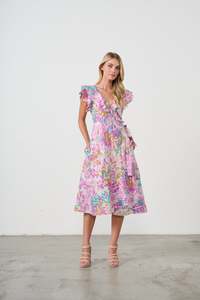 Wrap Dress Lurex Sparkle Pink