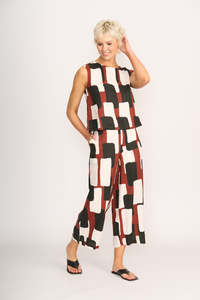 Pants: WIDE LEG CROPPED TROUSERS Spice Box