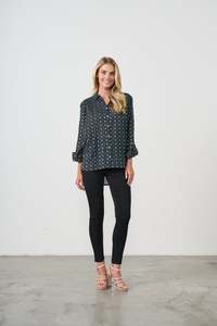 Shirt - Jacquard Lurex Spots – Black