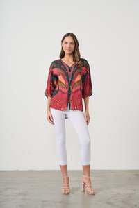 Blouse Buttoned Kaleidoscope Toucan