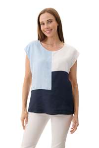 Tops: Ocean spliced sleeveless top  Navy