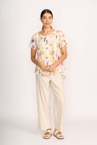 SWING, UP DOWN HEM TOP Mist Floral