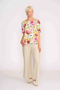 PLEAT BACK TOP Poppies