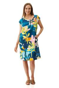 Sea print dress Blue