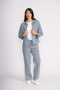 Memo: SCOOP HEM JEAN SHACKET Denim Stripe