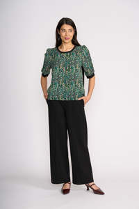 ELBOW SLEEVE CONTRAST TOP Green Camo