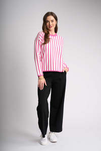Memo: STRIPE ALONG JUMPER Pink Snow