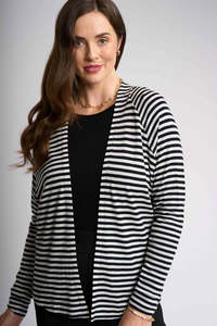 ESSENTIAL GATHER BACK CARDIGAN Stripe
