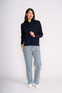 FUNNEL NECK JUMPER True Navy Sangria