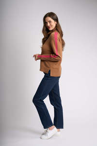 FUNNEL NECK JUMPER Chestnut Cerise