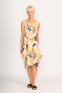 Foil: ADJUSTABLE STRAPS DRESS Abstract Floral