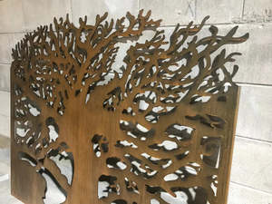 Tiny Anvil Corten Decorative Panel - Willow Tree