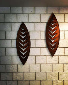 Steel Grounded Art: Grounded Art - Corten Shield Wall Art