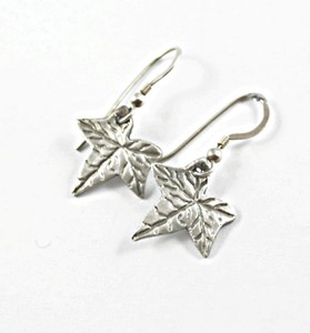 Pure Silver Ivy leaf earrings