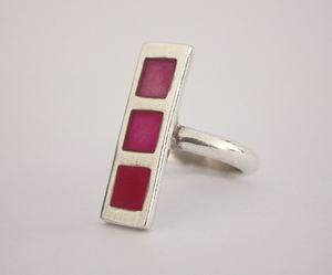 Products: Pure Silver Thin Band Resin Square Ring