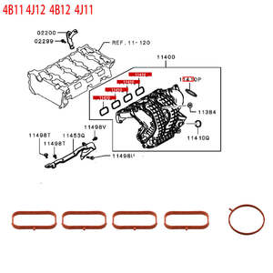 Service Kit: 1542A133 1542A134 1542A048 4B10 4B12 Engine Intake Manifold Sealing RingFor Outlander ASX GA2W CW4W CW5W CY4A GF7W GF8W GK2W