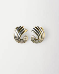 Deco Earrings, Mixed Metal