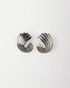 Deco Earrings, Silver