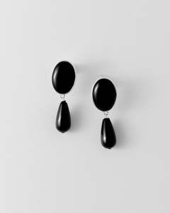Recycled Sterling Silver: Midnight Earrings, Black Onyx, Silver