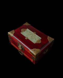 Large Oriental Jewellery Box with Jade Inlay