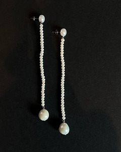 Long Strand Pearl Earrings