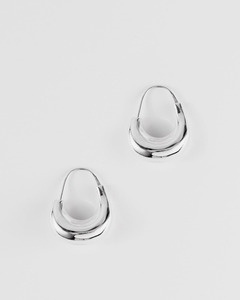 Wave Hoops, Silver