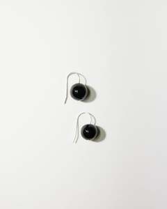 Rosette Drop Black Onyx Earrings