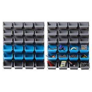 Storage Bin Rack: Giantz 48 Storage Bin Rack Wall Mounted Steel Board