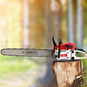Chainsaw: Giantz Chainsaw Petrol 62CC 22" Bar Commercial E-Start Pruning Chain Saw
