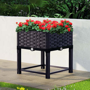 Planter Box: Green Fingers Garden Bed 40x40x23cm PP Planter Box Raised Container Growing Herb