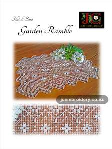 Italian Embroidery: Garden Ramble - Filet di Bosa Traymat
