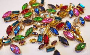 Coloured Metal Threads: Embellishment Packs - Jewels (sew on)