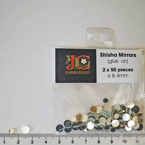Coloured Metal Threads: Embellishment Packs - Shisha Mirrors (glue on)