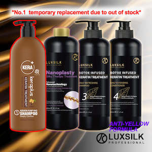 Shampoo Conditioner Treatment: [Tem Replace No.1] LUXSILK Keratin Nanoplasty Treatment Whole Set Set With No Yellow Formula 800mlx4 J16NPS*