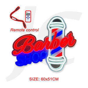 Neon Sign Barber SHOP Retro Barber Pole Style With Remote Control 60x51cm J35EWH