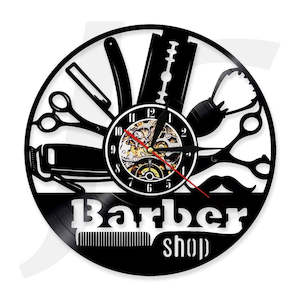 Artist Clock Barber Shop Tools Round 29x29cm J36STR