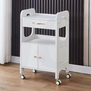 Trolley Chair Station Basin Table: Beauty Trolley With Cabinet and Drawer White A64 J34WCA