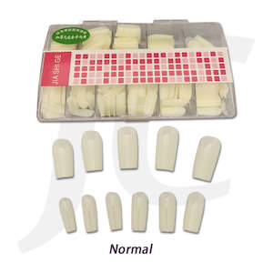 Nail Tips Extension: JIA SHI GE Plastic Nail Tips Normal Natural Color 500pcs J84TNN